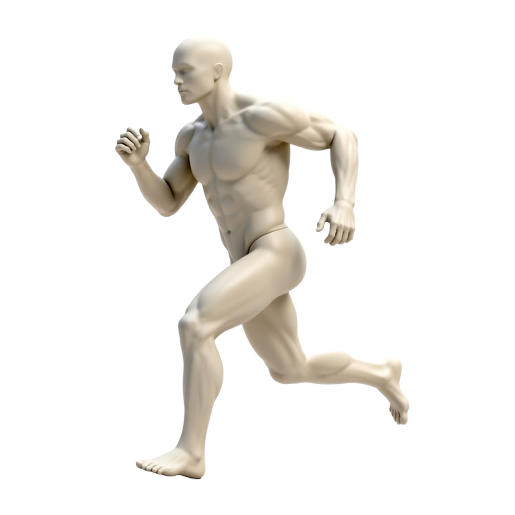 Anatomisch figuur met aanklikbare klachtgebieden